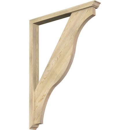 Ekena Millwork Funston Traditional Rough Sawn Bracket w/ Offset Brace, Douglas Fir, 4"W x 36"D x 48"H BKT0402X36X48FST01RDF